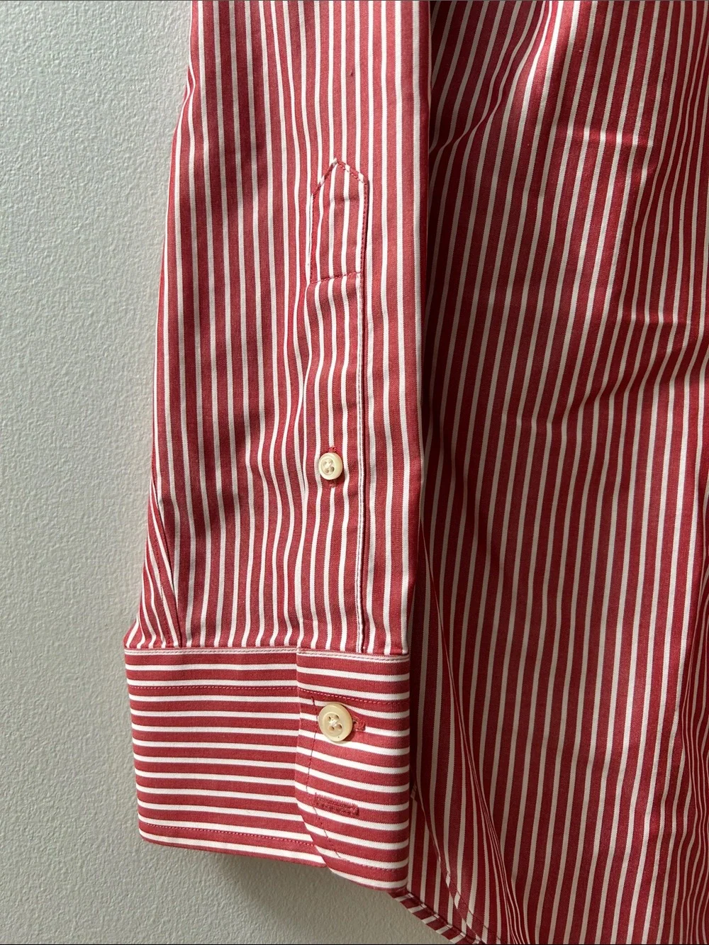Men’s Banana Republic Red and White Striped Dress Shirt